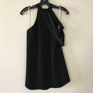 NWT Halston Heritage Georgette Top Multi Strips Black Size XS